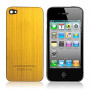 Brushed Metal Battery Cover with Black Frame for iPhone 4S(Gold)